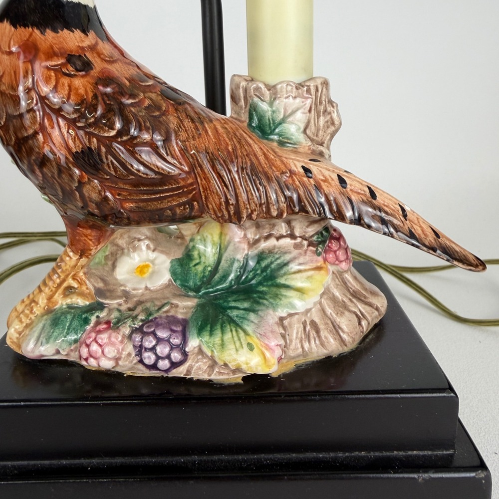 Fitz and Floyd Table Lamp Frederick Cooper Pheasant Vintage Ceramic Brass - Picture 13 of 16